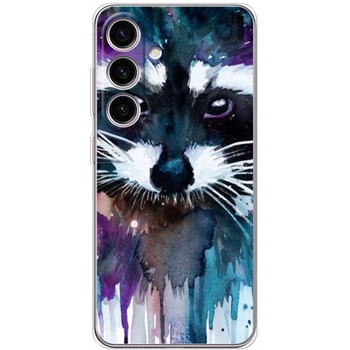 Силиконовый чехол BoxFace Samsung Galaxy S25 FE (S731) Акварельный енот (66918-up1134)