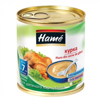 Дитяче пюре Hame м'ясне курка, 100 г (8595139726218)