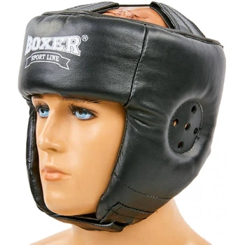 Шлем боксерский BOXER М кожа черный