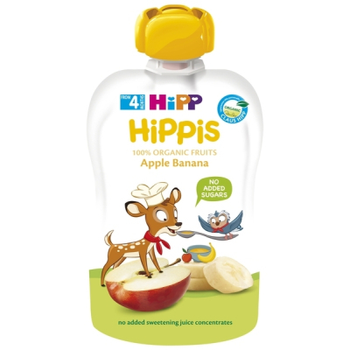 Детское пюре HiPP Organic HiPPiS Pouch Яблоко-банан, 100 г (9062300133711)