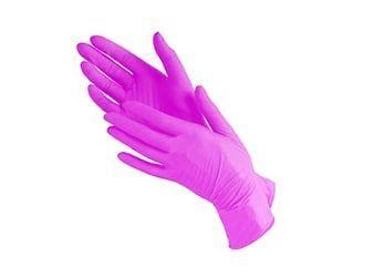 Одноразові рукавички нітрилові Медіком 100 шт в упаковці Розмір S Рожевi