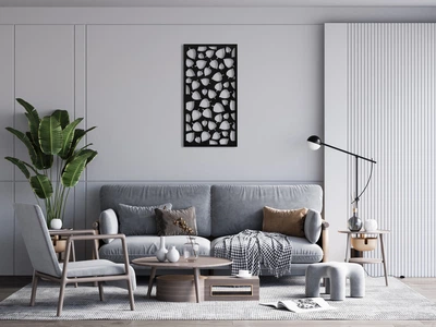 Декоративное панно на стену из дерева Upwood Decor Ковер из листьев 16 Carpet of leaves 16 150 х 78.5 см black
