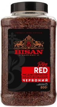 Рис длиннозернистый нешлифованный Красный BISAN 800 г