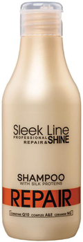 Szampon Stapiz Sleek Line Repair Shampoo z jedwabiem do włosów zniszczonych 300 ml (5904277710431)