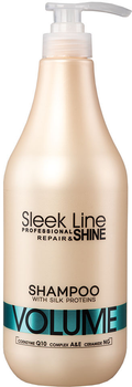 Шампунь для волосся Stapiz Sleek Line Repair Volume Shampoo з шовком надаючий об`єму 1000 мл (5904277710486)