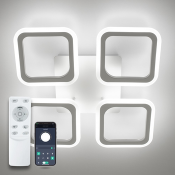 Люстра світлодіодна стельова LUMINARIA ROOM 60W 4S APP 388/73 WHITE 220V IP20, LED світильник з пультом ДУ
