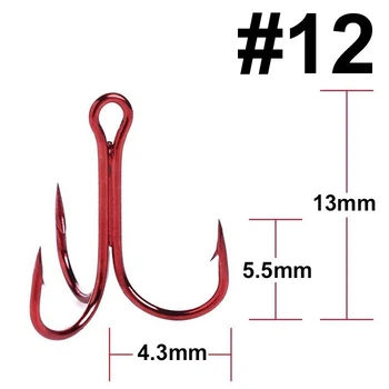 Тройной крючок FOX Treble Hooks OEM #12 красный (1шт)