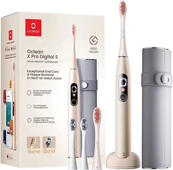 Elektryczna szczoteczka do zębów Oclean X Pro Digital Set Champagne Gold (6970810552577)