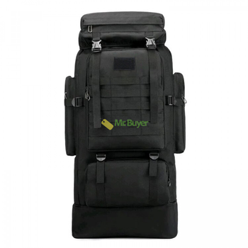 Туристичний тактичний рюкзак з розсувним дном на 85 л 85х36х16 см Чорний (25208)