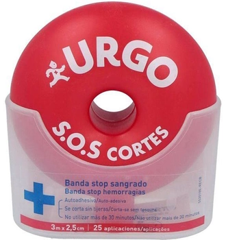 Пластир Urgo Sos Cuts Self-Adhesive Cutting Band 3 м x 2.5 см (8470001815637)