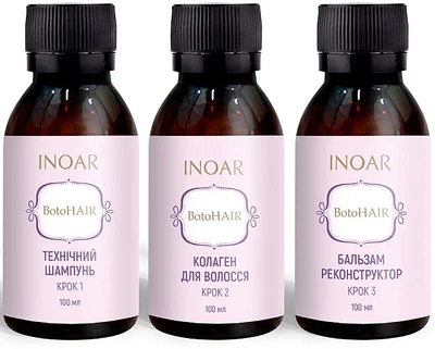 Набор "Ботокс для волос" на 4 процедуры - Inoar BotoHair (shmp/100ml + collagen/100ml + balm/100ml) Набор "Ботокс для волос" на 4 процедуры (943627-0-2)