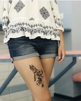 Временное тату "Цветы с птицей" - Tattooshka Временное тату "Цветы с птицей" (1шт) (1015042-0-2)