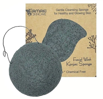 Мини-спонж конжаковый 55 х 25 мм, полусфера, черный - Cosmo Shop Konjac Sponge Bamboo Charcoal Craft Box Мини-спонж конжаковый 55 х 25 мм, полусфера, черный (1075392-0-2)