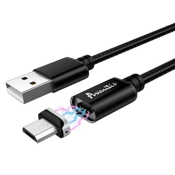 Кабель зарядки Avantis AC-95m MagJet USB to Micro USB (3A) (1.2M) магнітна зарядка для телефона/смартфона Android/Samsung/Xiaomi/Huawei/Meizu Чорний