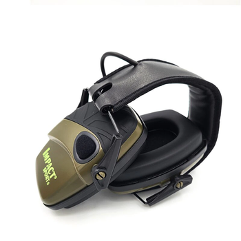 Навушники для стрільби Impact Sport електронні Чорно-зелений