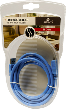 Кабель DPM USB 3.0 A - micro USB 1.5 м Синій (5900672654295)