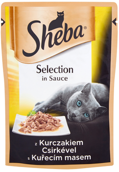 Вологий корм для котів Sheba Selection in Sauce з куркою в соусі 85 г (3065890096806)