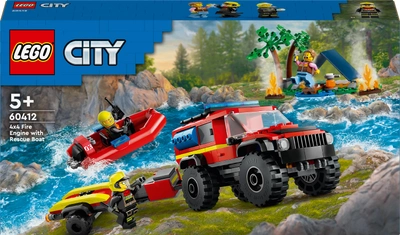 Zestaw klocków Lego City Terenowy wóz strażacki z łodzią ratunkową 301 część (60412)