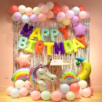Фотозона Из Шаров Сказочный Единорог Happy Birthday