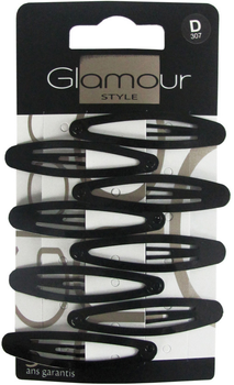 Заколки для волосся Glamour овальні Чорні 8 шт (3031440003075)