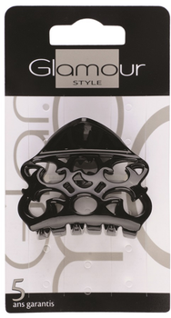 Заколка-краб для волосся Glamour Чорна 10 см (3031440002207)