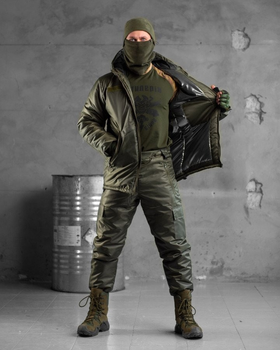 Тактичний зимовий теплий військовий комплект SnowStorm ( Куртка + Штани ), Камуфляж: Олива, Розмір: XXL