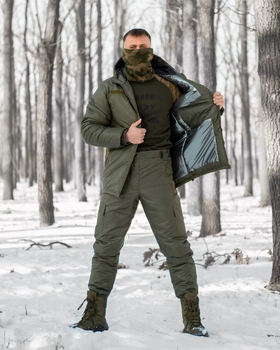 Тактичний зимовий теплий військовий комплект StormSnow ( Куртка + Штани ), Камуфляж: Олива, Розмір: XXL