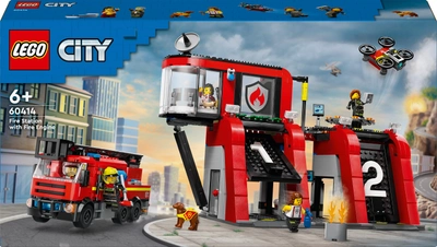 Zestaw klocków Lego City Remiza strażacka z wozem strażackim 843 części (60414)