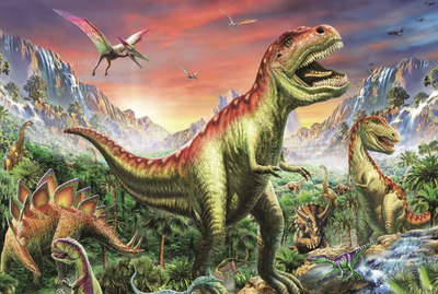Zestaw do haftu diamentowego Norimpex Dinozaury w górach 30 x 40 cm (5902444061669)