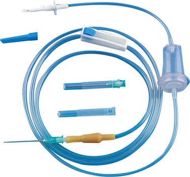 Пристрій для вливання інфузійних розчинів Гемопласт стерильний ВКР з металевою голкою до ємності Луєр 210 шт (24176)