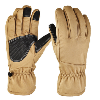 Водоотталкивающие ветрозащитные Softshell на флисе зимние перчатки Койот 9003-XL