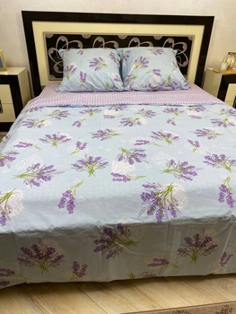 Комплект постельного белья Soft полуторный 150х215 см цветы Лаванда