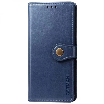 Противоударный кожаный чехол книжка GETMAN Gallant (PU) для Samsung Galaxy S23 FE Синий