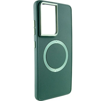 TPU чохол Bonbon Metal Style with MagSafe для Samsung Galaxy S21 Ultra Зелений / Army Green