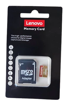 Карта памяти microSD 128GB Lenovo 128 гб Class 10 + SD-adapter, золотая