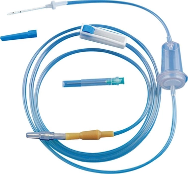 Пристрій для вливання інфузійних розчинів Гемопласт стерильний ВКР з металевою голкою до ємності Луєр-Лок 90 шт (23964)