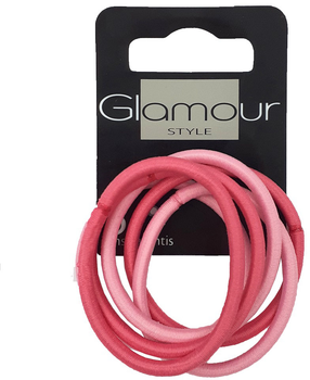 Набір резинок для волосся Glamour без металу Рожевий 6 шт (5902704176058)