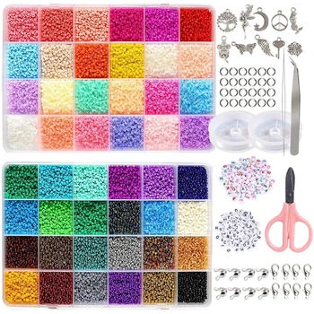 Набор для бисероплетения 35000 шт с буквами и подвесками набор бисера для рукоделия