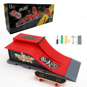 Набор фингерборд Skatepark fingerboard скейт парк пальчиковый скейт-фингерборд с трамплином и скейт 1810 E