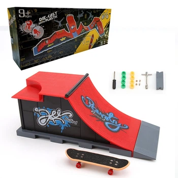 Набор фингерборд Skatepark fingerboard скейт парк пальчиковый скейт-фингерборд с трамплином и скейт 1810 C