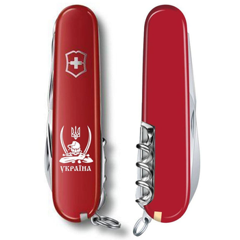 Швейцарський мультиінструмент Victorinox Huntsman 91 мм Козак із шаблями, Червоний 1.3713_T1110u