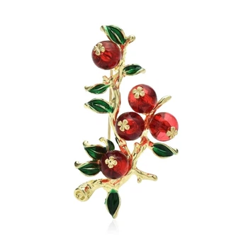 Брошь женская BROCHE бижутерия Плоды Хурмы красная BRBF113571