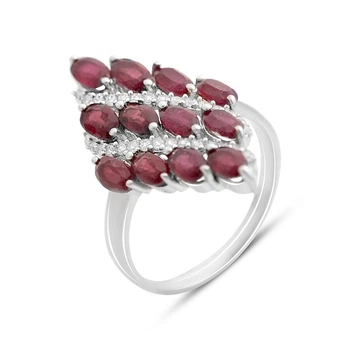 Срібна каблучка з натуральним рубіном 4.31ct, вага виробу 4,62 гр (2152972)