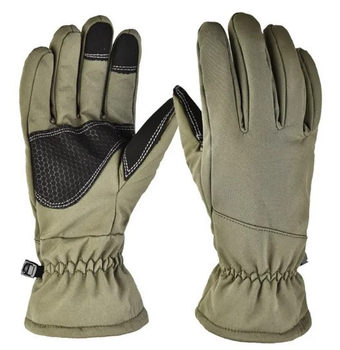 Водовідштовхувальні зимові вітрозахисні Softshell тактичні на флісі рукавички Оліва 9002-XL
