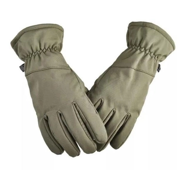Водовідштовхувальні зимові вітрозахисні Softshell тактичні на флісі рукавички Оліва 9002-XL