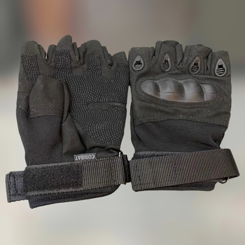 Тактичні рукавички Безпальцеві Чорний M