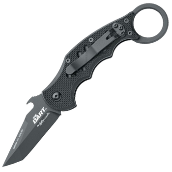 Нож складной Fox Dart (длина: 185мм, лезвие: 65мм, черное), черный