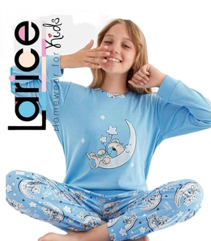 Піжама для дівчаток тм Lariсe kids 9035 Ведмедик на місяці 134-140 см.