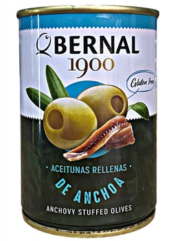Оливки зелені фаршировані анчоусом Bernal 292г Іспанія