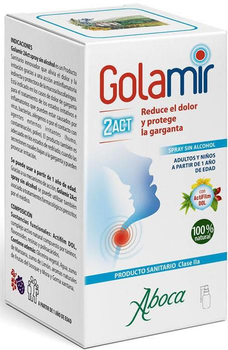 Rozpylać do gardła Aboca Golamir 2 act Alcohol Free Spray 30 ml (8032472013457)